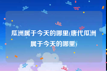 瓜洲属于今天的哪里(唐代瓜洲属于今天的哪里)