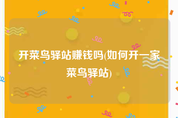 开菜鸟驿站赚钱吗(如何开一家菜鸟驿站)