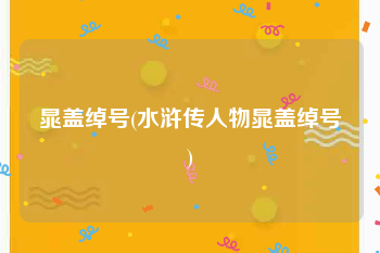 晁盖绰号(水浒传人物晁盖绰号)