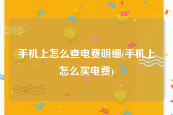手机上怎么查电费明细(手机上怎么买电费)