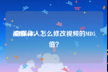 视频md5:自媒体人怎么修改视频的MD5值？