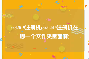 cad2019注册机(cad2019注册机在哪一个文件夹里面啊)