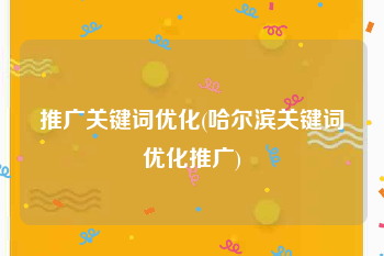 推广关键词优化(哈尔滨关键词优化推广)