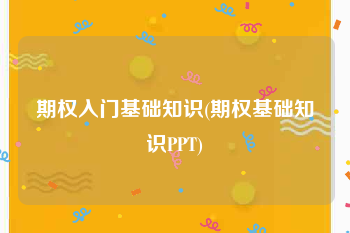期权入门基础知识(期权基础知识PPT)