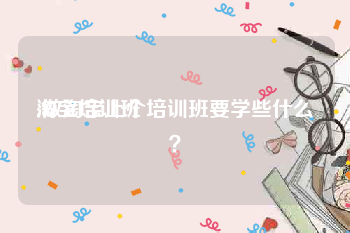 淘宝培训班:做淘宝上个培训班要学些什么？