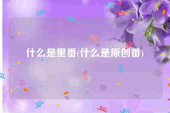 什么是里番(什么是原创番)
