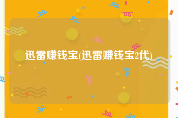 迅雷赚钱宝(迅雷赚钱宝2代)