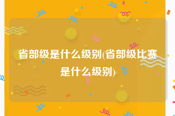 省部级是什么级别(省部级比赛是什么级别)