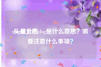 vlog是什么:头条上的vlog是什么意思？需要注意什么事项？