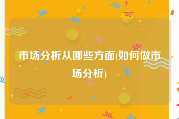市场分析从哪些方面(如何做市场分析)