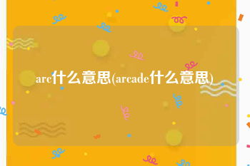 arc什么意思(arcade什么意思)