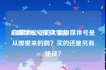自媒体账号买卖平台
:自媒体公司的大量自媒体号是从哪里来的啊?买的还是另有途径?