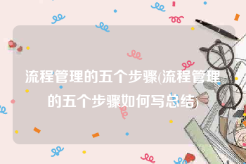 流程管理的五个步骤(流程管理的五个步骤如何写总结)