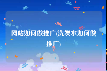 网站如何做推广(洗发水如何做推广)