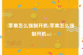苹果怎么强制开机(苹果怎么强制开机xr)