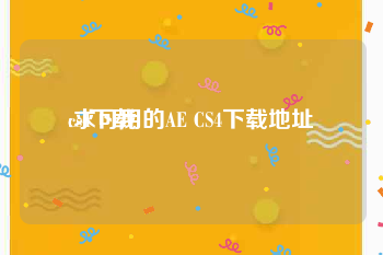 cs4下载:求可用的AE CS4下载地址