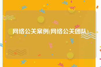 网络公关案例(网络公关团队)
