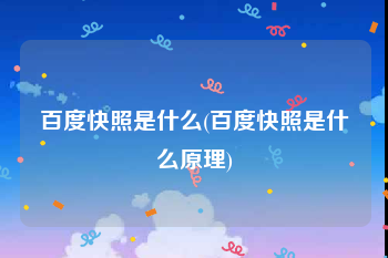 百度快照是什么(百度快照是什么原理)