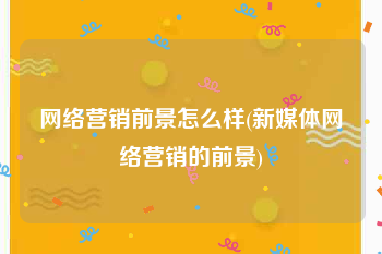 网络营销前景怎么样(新媒体网络营销的前景)