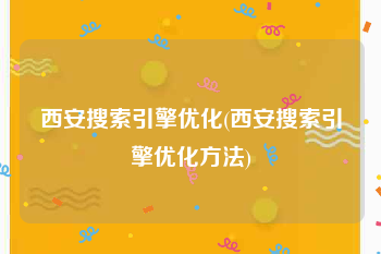 西安搜索引擎优化(西安搜索引擎优化方法)