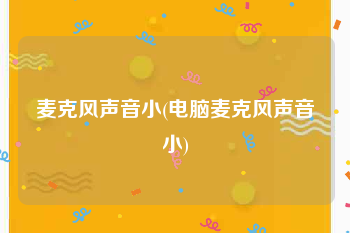 麦克风声音小(电脑麦克风声音小)