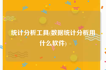 统计分析工具(数据统计分析用什么软件)