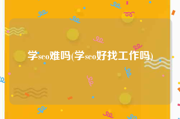 学seo难吗(学seo好找工作吗)