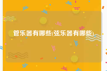 管乐器有哪些(弦乐器有哪些)