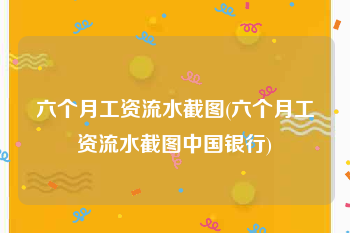 六个月工资流水截图(六个月工资流水截图中国银行)