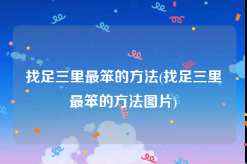 找足三里最笨的方法(找足三里最笨的方法图片)