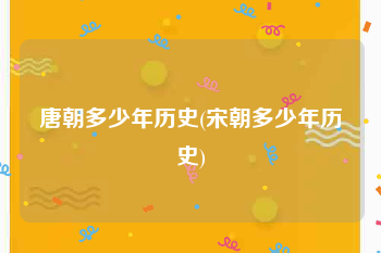 唐朝多少年历史(宋朝多少年历史)