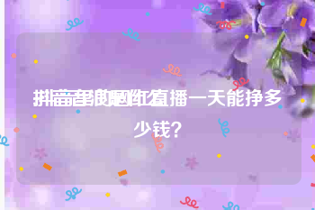 抖音音浪是什么:抖音里的网红直播一天能挣多少钱？