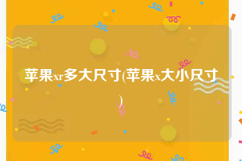 苹果xr多大尺寸(苹果x大小尺寸)