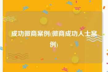 成功微商案例(微商成功人士案例)