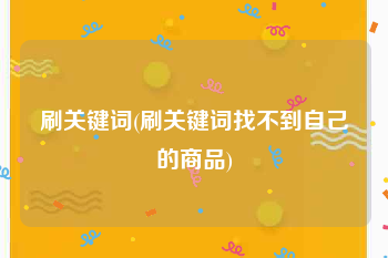 刷关键词(刷关键词找不到自己的商品)