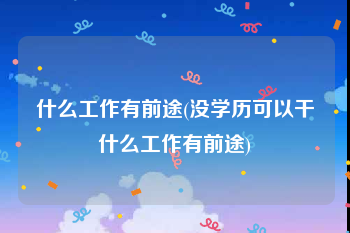 什么工作有前途(没学历可以干什么工作有前途)