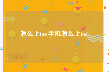 怎么上ins(手机怎么上ins)