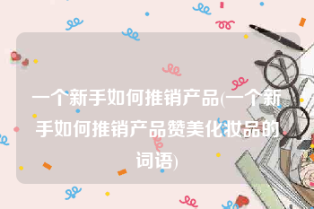 一个新手如何推销产品(一个新手如何推销产品赞美化妆品的词语)