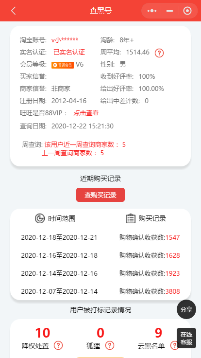 淘宝旺旺信誉查询(旺旺信誉查询怎么查询)  第1张